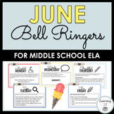 June Bell Ringers for Middle School ELA 1 Month of Seasona