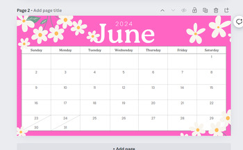 Preview of June Calendar