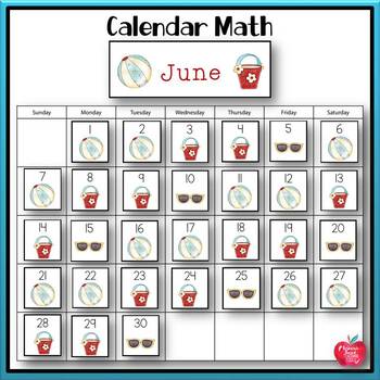 Preview of June Calendar Number Cards