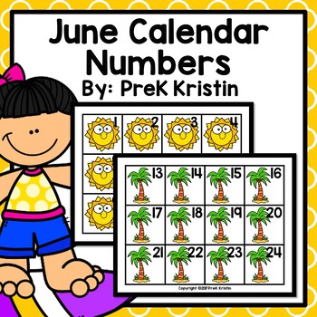 june summer themed calendar numbers by prek kristin tpt