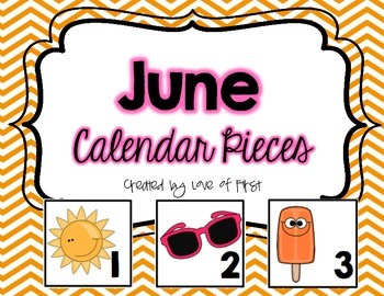 june calendar pieces teaching resources teachers pay teachers