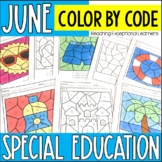 June Color by Code for Special Education