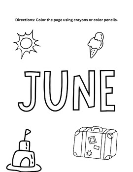 June Coloring Sheet by The Joyful Tutor | TPT