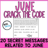 June Crack the Code Cryptogram Morning Work Summer Fun End