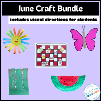 Preview of June Craft Bundle with Visual Directions