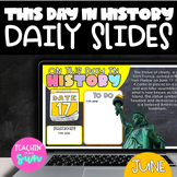 June DAILY SLIDES: Morning Meeting Slides - THIS DAY IN HISTORY