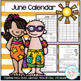 June Daily Calendar and Weather Activities with Math Revie