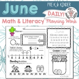 June Daily Literacy & Math Morning Work {Pre-K & Kindergar