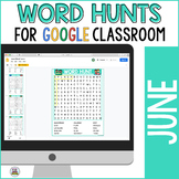June Digital Word Hunts for Google Classroom