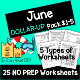 June Dollar Up Pack $1-5- Life Skills Money Math for Speci