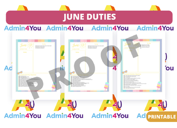 Preview of June Duties Checklists