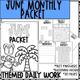June Early Finisher Monthly Activity Packet | Fun Morning 