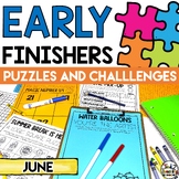 Preview of June Early Finishers Summer Activities Challenges Word Search & Puzzle Packet