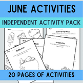 June Independent Early Finishers Activities | Elementary |