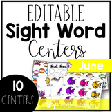 June Editable Sight Word Games and Centers