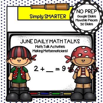 Preview of June First Grade Digital Daily Math Talks For GOOGLE SLIDES