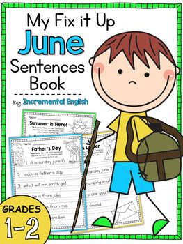 Preview of June Fix It Up Sentences (Capitals, End Punctuation, and Commas)