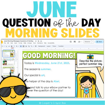 Preview of June | Graduation & Summer Themes | Question of the Day & Morning Message Slides
