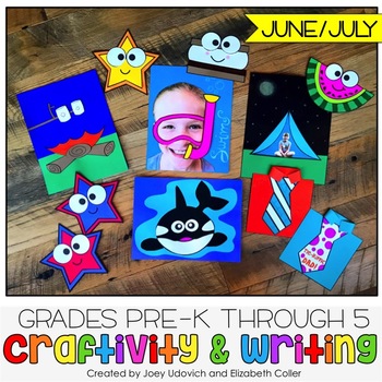 Preview of Summer or End of the Year Craftivity With Writing: 8 PRINT & GO CRAFTS!