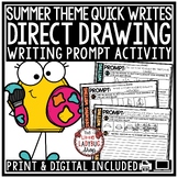 June July Direct Drawing Summer Writing Prompts, Quick Wri