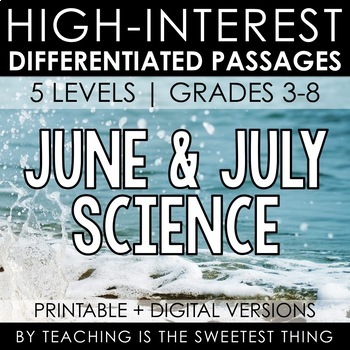 Preview of June & July Summer Passages: Science - Distance Learning Compatible