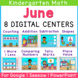 June Kindergarten Digital Math Centers | Google Slides | Seesaw