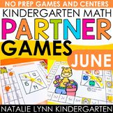 June Kindergarten Math Partner Games for Summer Math Cente