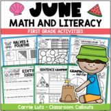 June Math & Literacy Worksheets Fun Summer School Activiti