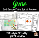 June Math Spiral Review: Daily Math for 3rd Grade (Print and Go)