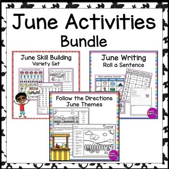 Preview of Occupational Therapy June Literacy Math & Writing Worksheets & Activities Bundle