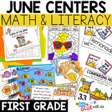 June Math and Literacy Centers for First Grade