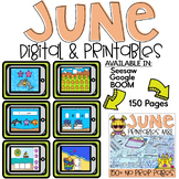 June Math and Literacy Worksheets and Digital Kindergarten