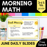 June Morning Slides | Fun Summer Morning Work Math│3rd/4th