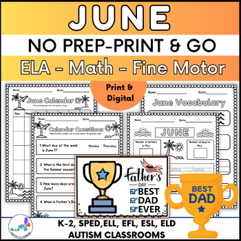 Preview of June Morning Work: ELA, Math and Fine Motor Activities