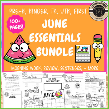 Preview of June Morning Work PreK Kindergarten First Grade TK UTK Summer Bundle June