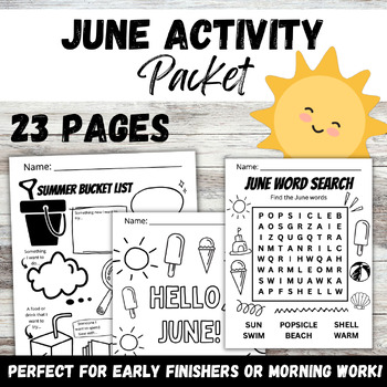 Preview of June Morning Work or Early Finisher Independent Activity Packet