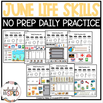 Preview of June NO-PREP Daily Life Skills Practice for Special Education