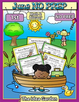 Preview of June NO PREP - Math & Literacy (First)
