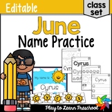 June Summer Name Activities for Preschoolers and PreK