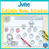 June Name Practice Worksheets and Activities