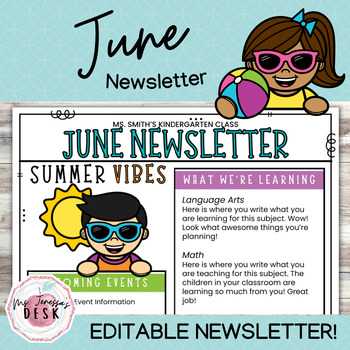 Preview of June Newsletter Template *Editable