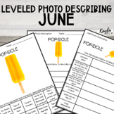 June No Prep Leveled Photo Describing Worksheets