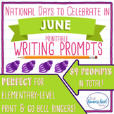 June No Prep National Days Writing Prompts