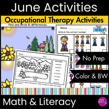Preview of Occupational Therapy Skills June Morning Work Fine Motor & Perception Activities