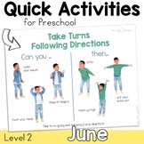 June Speech Therapy Quick Activities for Preschool with Pa