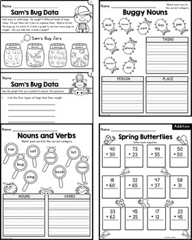 june printables math and literacy packet for first grade by kaitlynn