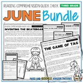 June Reading Comprehension Passages and Questions for 3rd Grade