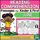 Preview of June Reading Comprehension Passages for Kindergarten and First Grade