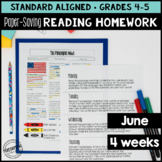 June Reading Homework for 4th & 5th PAPER-SAVING color tex