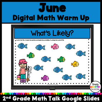 Preview of 50% OFF June Second Grade Digital Math Warm Up For GOOGLE SLIDES